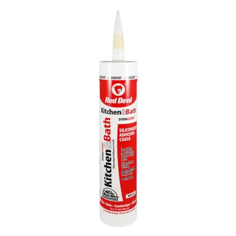Red Devil 040620 Duraguard Kitchen & Bath Siliconized Acrylic Caulk, 10.1 oz., Biscuit, 12 Pack, Made in USA