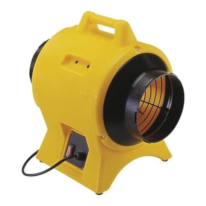 SCHAEFER VAF1500A Americ Confined Space Ventilator  8" Diameter Heavy Duty Portable Utility Blower Fan Polypropylene, 1/4 hp, 115V  60 Hz Industrial Exhaust Ventilator for Workshops, Greenhouse