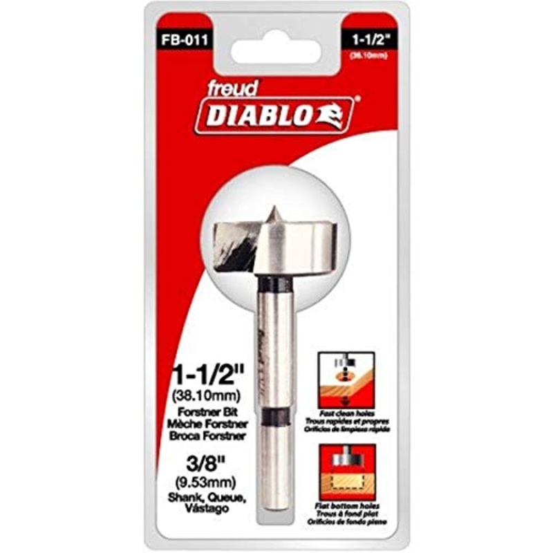 [ USED ] Diablo Forstner Bit for Wood - High-Speed Steel, Precision Drilling - 1-1/2" Diameter, 3/8" Shank, 3-1/2" Shank - FB-011