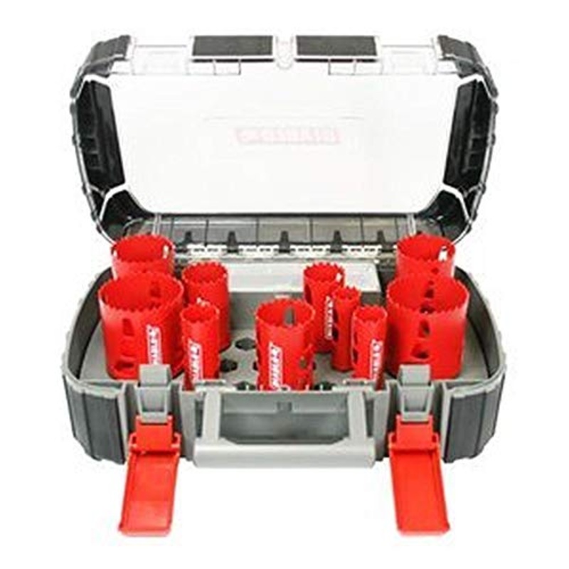 [ USED ] Diablo General Purpose Bi-Metal Hole Saw Set - Fits with Snap-Lock Plus Mandrel System - 10 Saw Cups, 1 Snap-Lock Plus Mandrels, 1 Pilot Bit, 2 Adaptor Nuts - DHS14SGP
