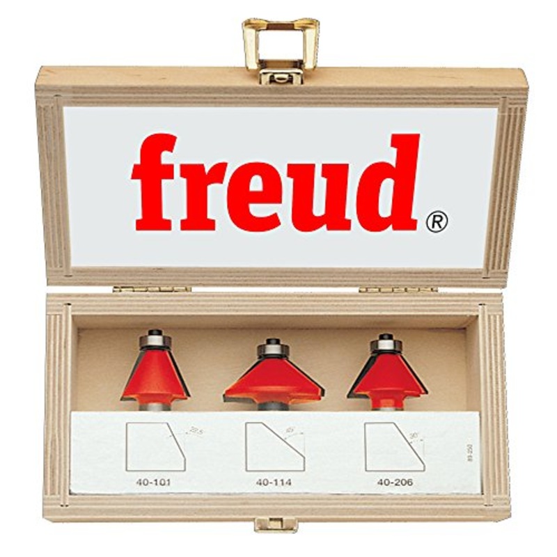 [ USED ] Freud 89-250 3Piece Chamfer Bit Set, Multi, One Size