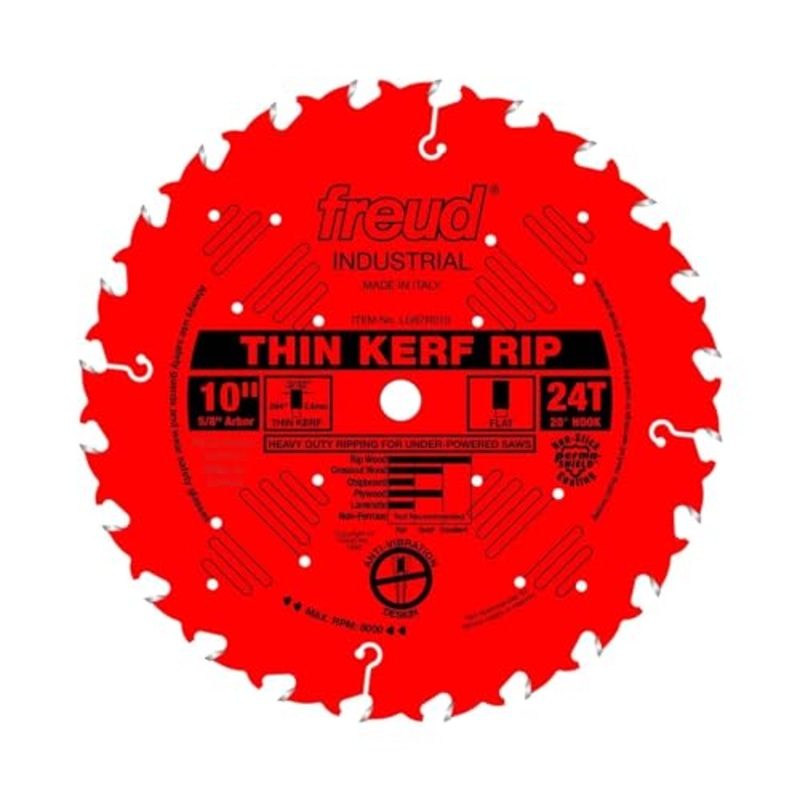 [ USED ] Freud LU87R010 10-inch x 24 Teeth Heavy-Duty Thin Kerf Rip Blade