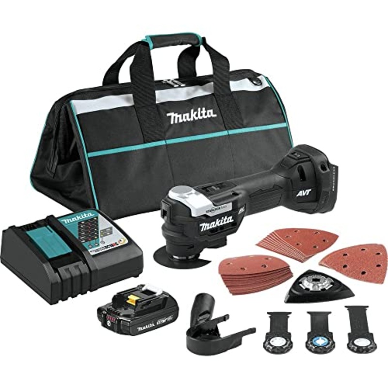 [ USED ] Makita XMT04R1B 18V LXT Lithium-Ion Sub-Compact Brushless Cordless StarlockMax Oscillating Multi-Tool Kit (2.0Ah)