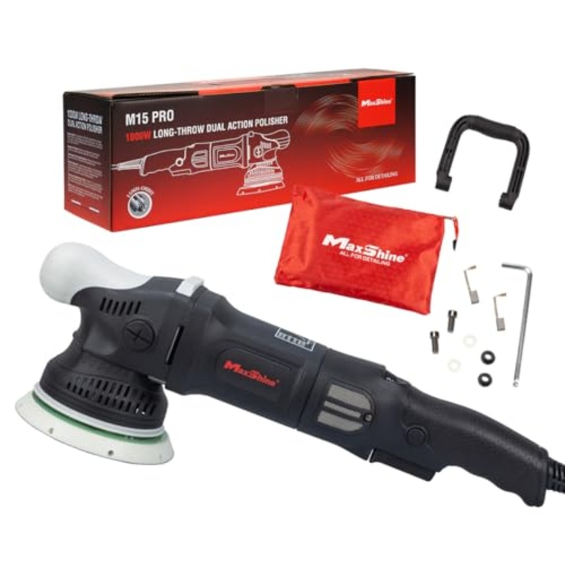 [ USED ] Maxshine 15mm Throw, 5" Plate M15 Pro Dual Action Polisher - 1000W, 6-Speed, 5/16-24 Thread - Auto Detailing Tool for Paint Protection, Swirl & Scratch Repair, Glossy Shine, Restoration
