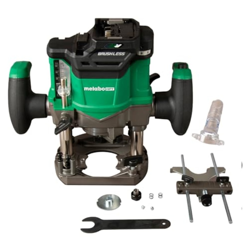 [ USED ] Metabo HPT 36V MultiVolt Cordless Plunge Router | Tool Only - No Battery | Includes 1/2-Inch and 1/4-Inch Collets | Variable Speed | Optional AC Adapter | M3612DAQ4