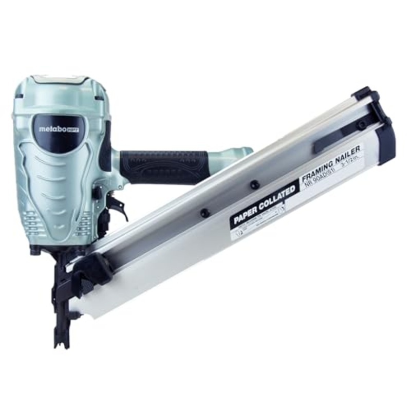 [ USED ]Metabo HPT Framing Nailer, Pro Preferred Brand of Pneumatic Nailers, 30 Degree Magazine, Accepts 2-Inch to 3-1/2-Inch Paper Collated Nails, Ideal for Framing, Truss Build Up, Wall Sheathing, NR90ADS1