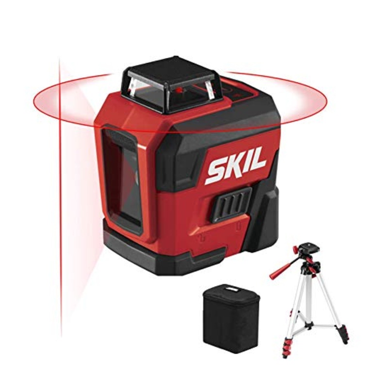 [ USED ] SKIL 65ft. 360 Red Self-Leveling Cross Line Laser Level with Horizontal and Vertical Lines Rechargeable Lithium Battery USB Charging Port, Compact Tripod & Carry Bag Included - LL932201