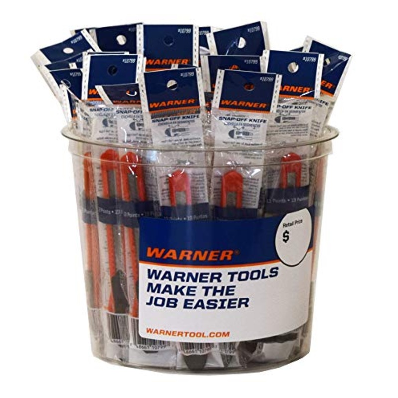 Warner 13-Point 9MM Economy Snap-Off Knife with 1 Blade, Bucket of 50, 10799