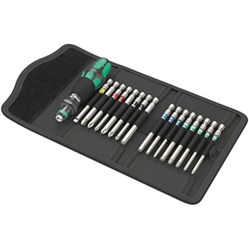 Wera - 05059303001 - Screwdriver Interchangeable Blades Set, Kraftform Kompakt 60 Tool Finder, 17 Pieces