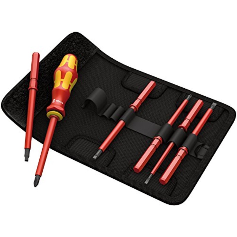 Wera - 5003473001 KK VDE 60i/68i/7 Insulated Interchangeable BladePouch Set (SL/PH/SQ), 7 Piece