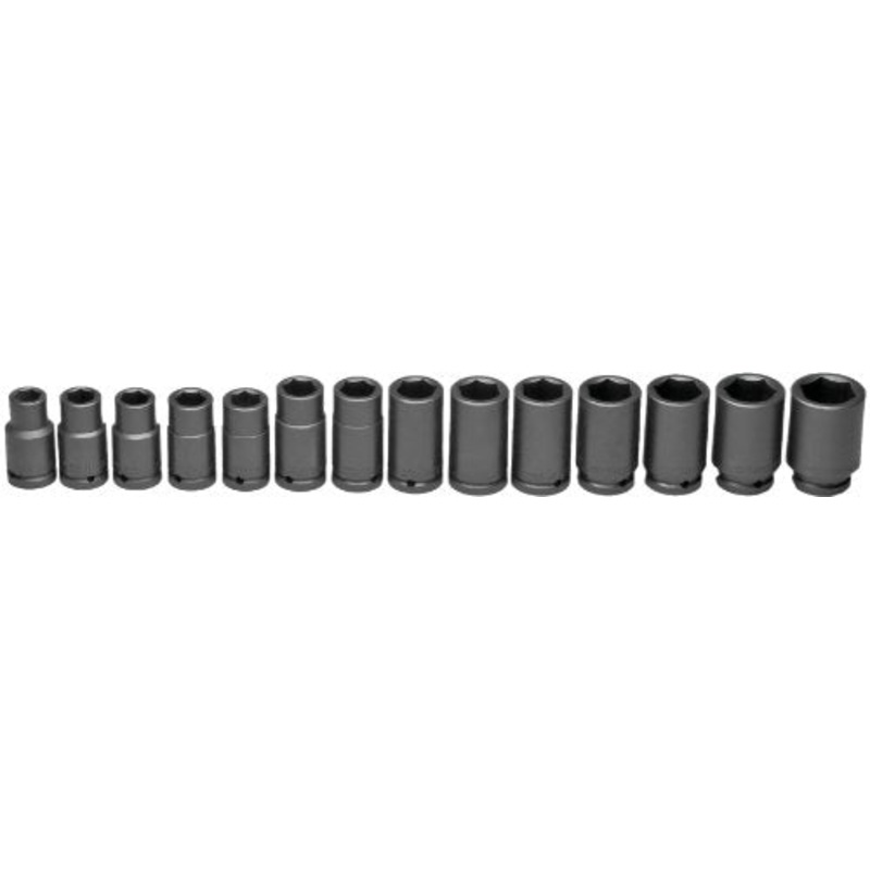 Wright Tool 660 3/4" Drive 6 Point Standard Metric Impact Socket Set (14-Piece)