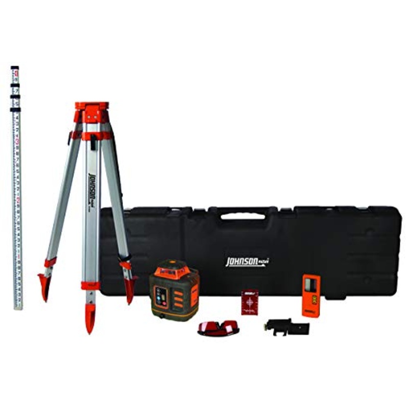 Johnson Level & Tool 99-027K Self-Leveling Rotary Laser System, 8.75", Red, 1 Kit