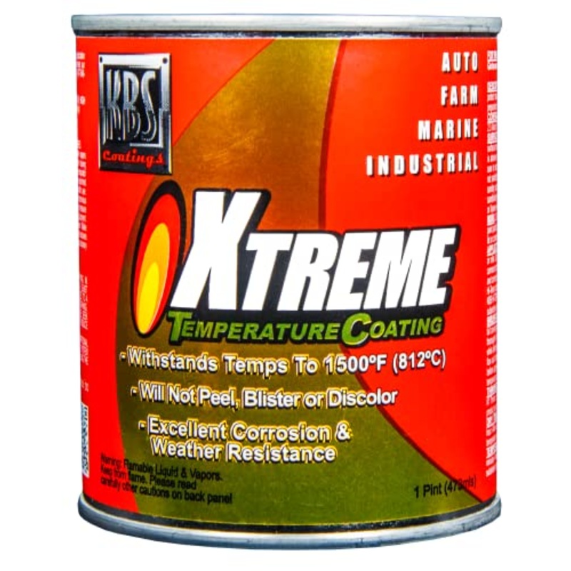 KBS Coatings 65302 Jet Black Xtreme Temperature Coating - 1 Pint