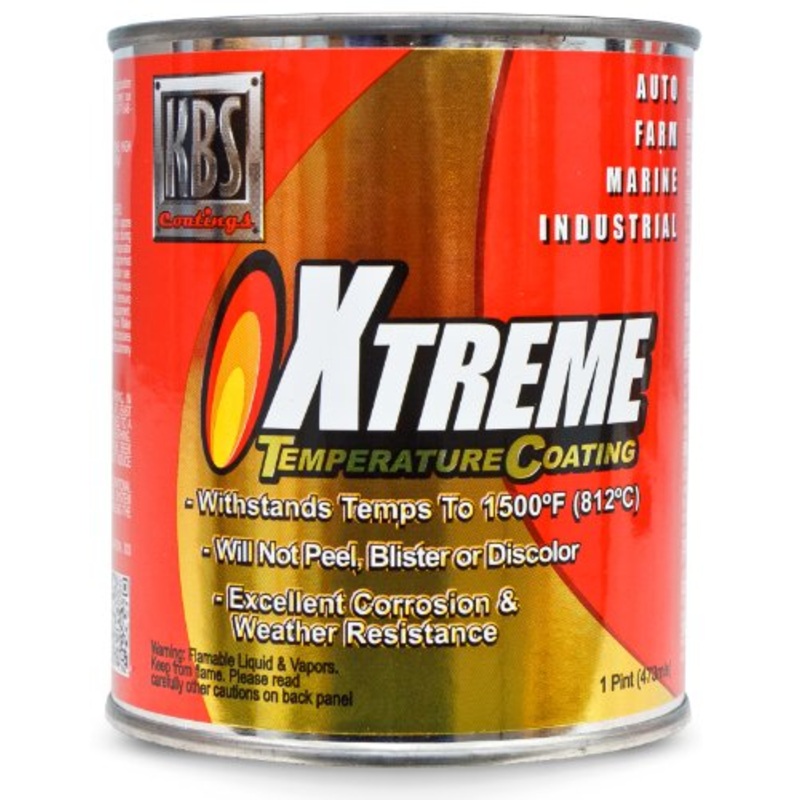 KBS Coatings 65303 Aluminum Xtreme Temperature Coating - 1 Pint, Aluminum, 16 Fl Oz (Pack of 1)
