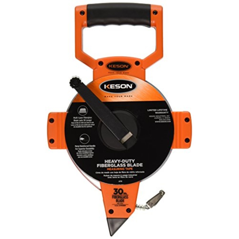 Keson OTR30M Open Reel Fiberglass Tape Measure Reel (Graduations: 2mm), 30-Meter