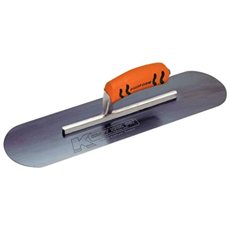 Kraft Tool CF280BPF Blue Steel Pool Trowel with ProForm Handle, 16 x 5-Inch