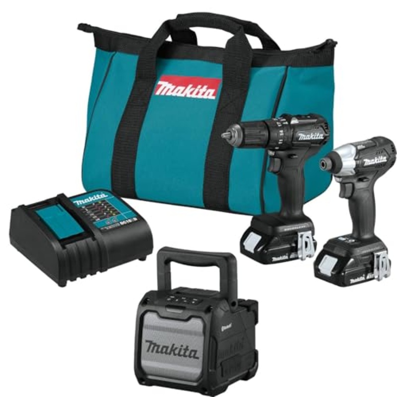 Makita CX203SYBXRM 18V LXT Lithium-Ion Sub-Compact Brushless Cordless 2-Pc. Combo Kit with Job Site Speaker (1.5Ah)