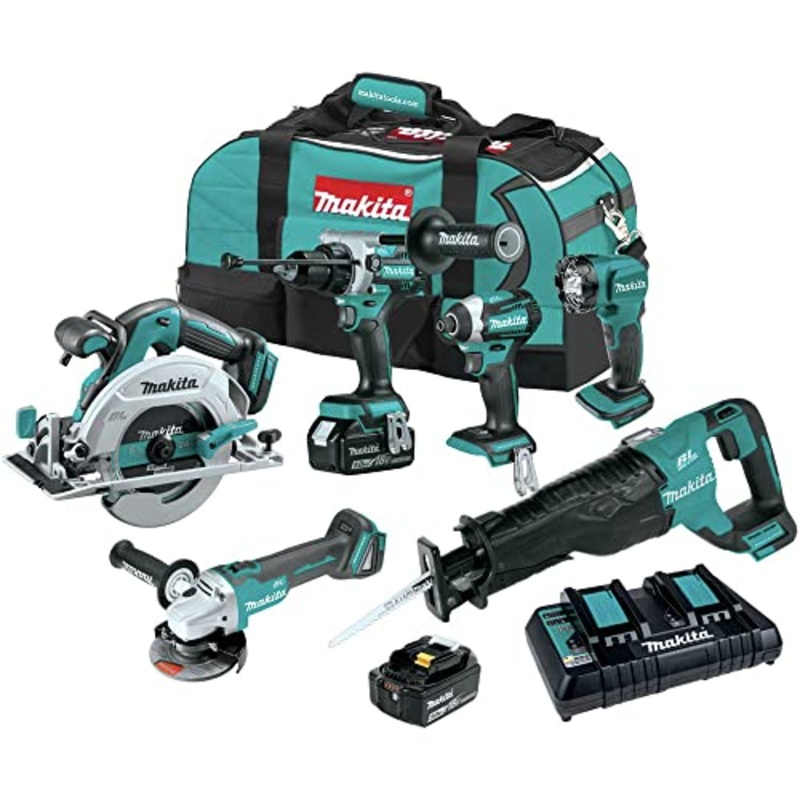 Makita XT616PT 18V LXT Lithium-Ion Brushless Cordless 6-Pc. Combo Kit (5.0Ah)