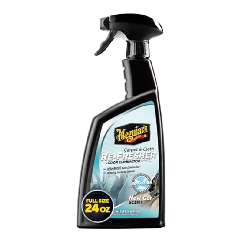Meguiars Carpet & Cloth Re-Fresher Odor Eliminator Spray - Interior Fabric Odor Eliminator - Permanently Eliminates Odors & Freshens Fabrics in your Car, Easy to Use Trigger Spray, 24 Oz