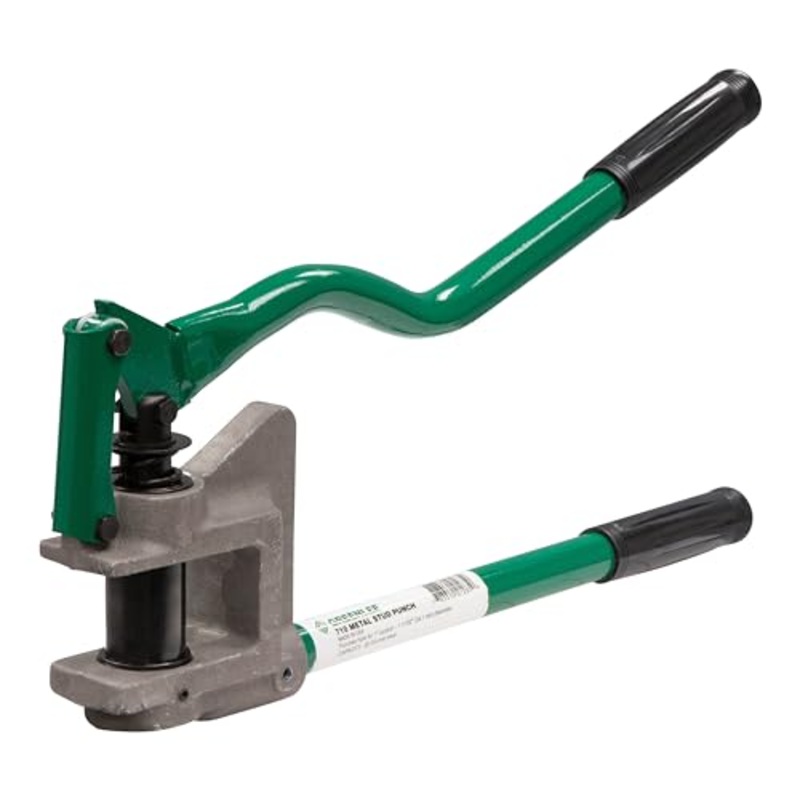 [ USED ] Greenlee 710 1-11/32" Manual Metal Stud Punch Tool with Aluminum Head and Contoured Handle, 1-11/32" Diameter Self-Stripping Stud Puncher