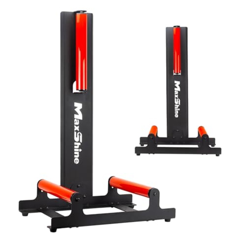[ USED ] Maxshine Wheel Rim Detailing Rolling Wheel Stand (WS01) - 23L x 14W x 36H, 360 Tire & Rim Detailing, Ceramic Coating, Tire Shine, Wheel Wash & Roller Stand - Red
