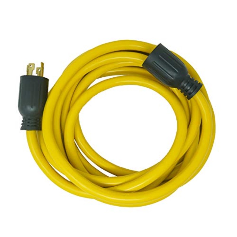 [ USED ] Southwire 65172840 20-Foot 30Amp Generator Cord; 10-Gauge Heavy Duty Electrical Power Cable with L14-30 Locking Plug; 125V / 250V; Yellow; Feet; Black