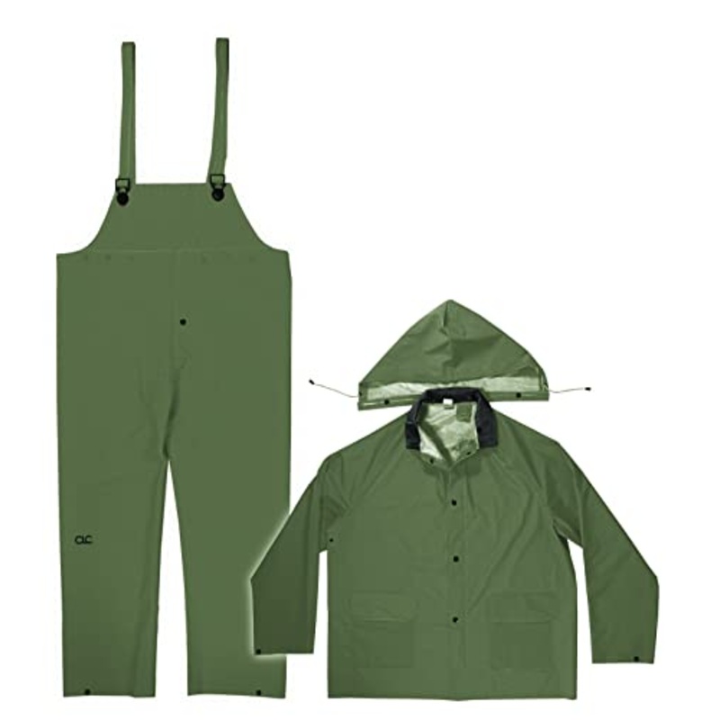 CLC Custom Leathercraft Climate Gear R131 2 Piece Heavyweight PVC Trench Coat XL Green
