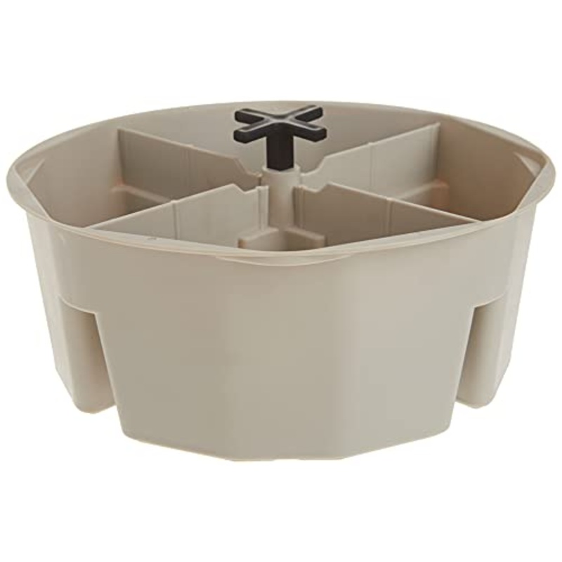 Custom Leathercraft1154 4-Inch High, Full-Round Bucket Tray,Cream White