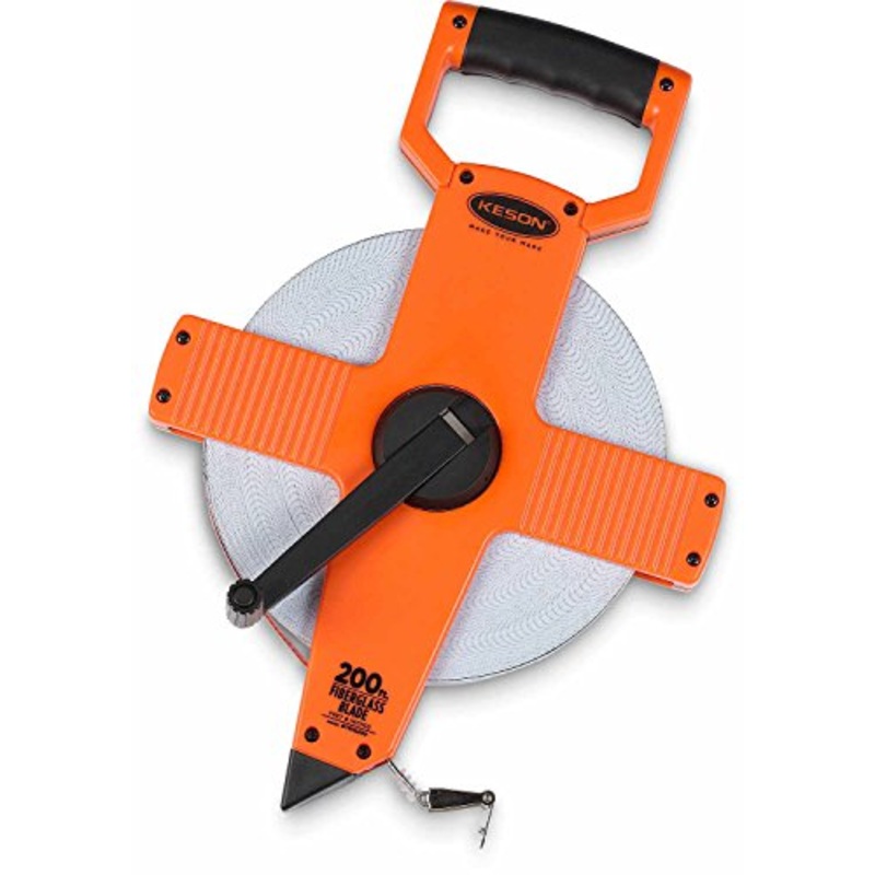 Keson OTR1810100 Open Reel Fiberglass Tape Measure Reel with Double Hook (Graduation: ft., in, 1/8 & ft., 1/10, 1/100), 100-Foot