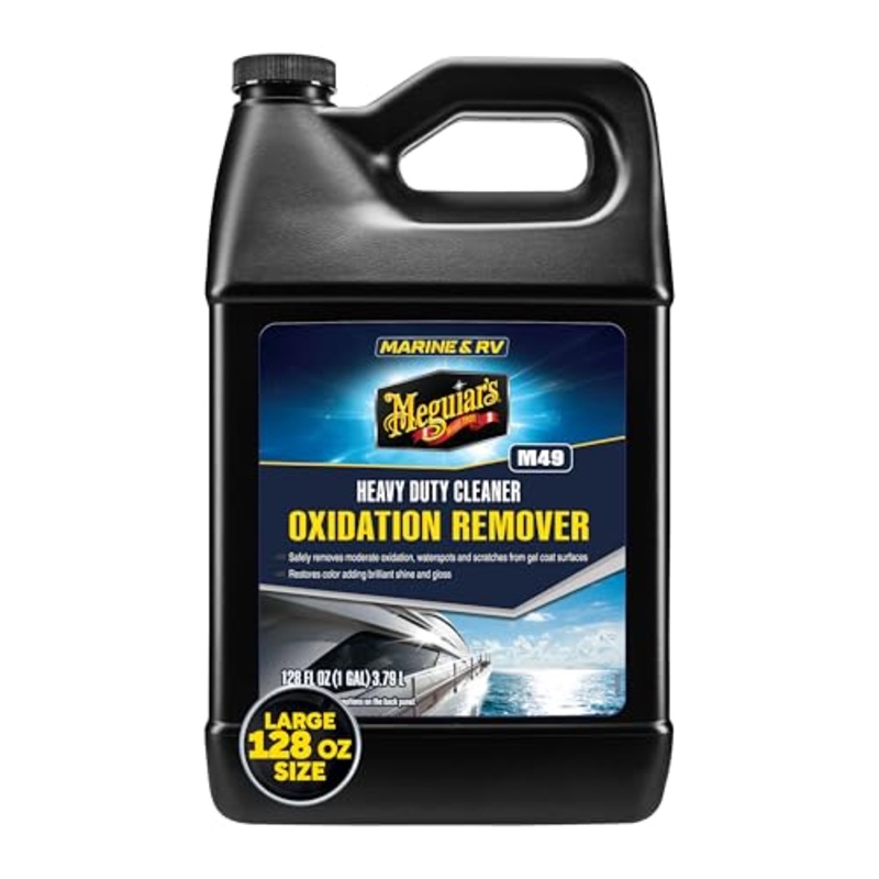 Meguiar's M4901 Marine/RV Heavy Duty Oxidation Remover, Water Spot, Stain, and Boat Scratch Remover for Vehicles with Gel Coat and Fiberglass Surfaces, 1 Gallon