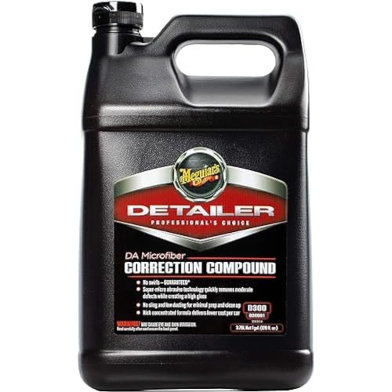 Meguiars DA Microfiber Correction Compound D30001 - Pro Car Scratch Remover, for use with a DA Polisher and Microfiber Cutting Disc, Remove Swirls, Water Spots, Oxidation, and More, 1 Gal, 128 Oz