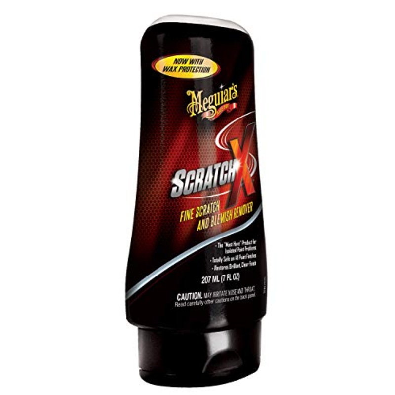 Meguiars ScratchX  Paint Scratch Remover - Permanently Removes Swirls and Scratches While Boosting Gloss and Shine  Removes Defects by Hand or DA Polisher with Hazing or Scratching, 7 Oz Liquid