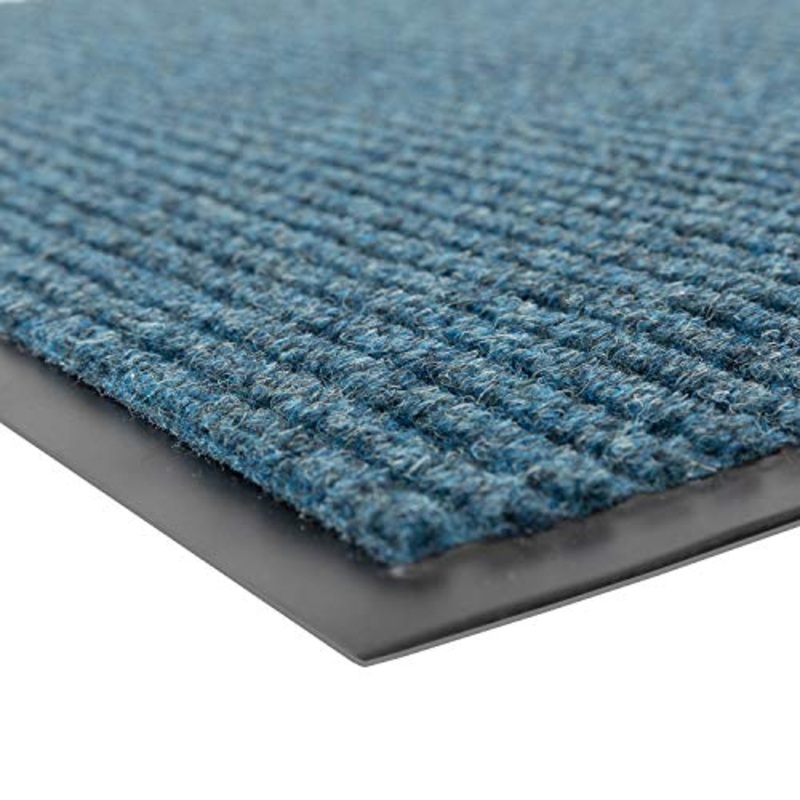 Notrax 109 Brush Step Carpeted Indoor/Outdoor Entrance Mat for Home or Office, 2' X 3', Absorbent Slip Resistant Heavy Duty Entry Mat, Slate Blue, 109S0023BU