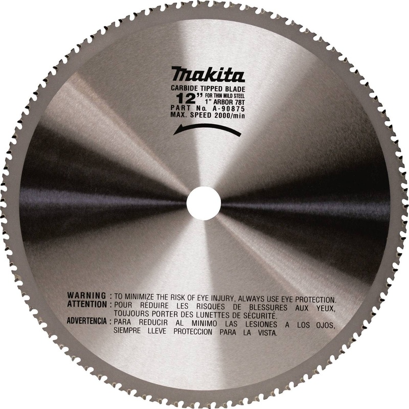 12" 78T Carbide-Tipped Metal Cutting Blade, Ferrous Metal, Thin Gauge