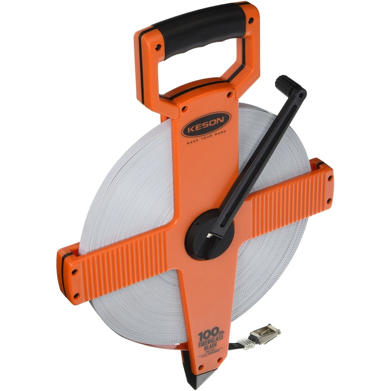 Keson OTR100M Open Reel Fiberglass Tape Measure Reel (Graduations: 2mm), 100-Meter