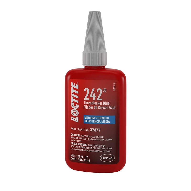 Loctite | 492140 | LOCTITE 242 Threadlocker for Automotive: High-Temp, Medium-Strength, Anaerobic, All Purpose TYPICAL APPLICATIONS, Works on all Metals| Blue, 36 ml Bottle (PN: 37477 - 492140)