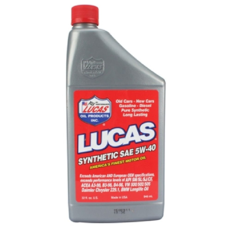 Lucas Oil 10189 SAE 5W-40 Motor Oil - 1 Quart, Pack of 6