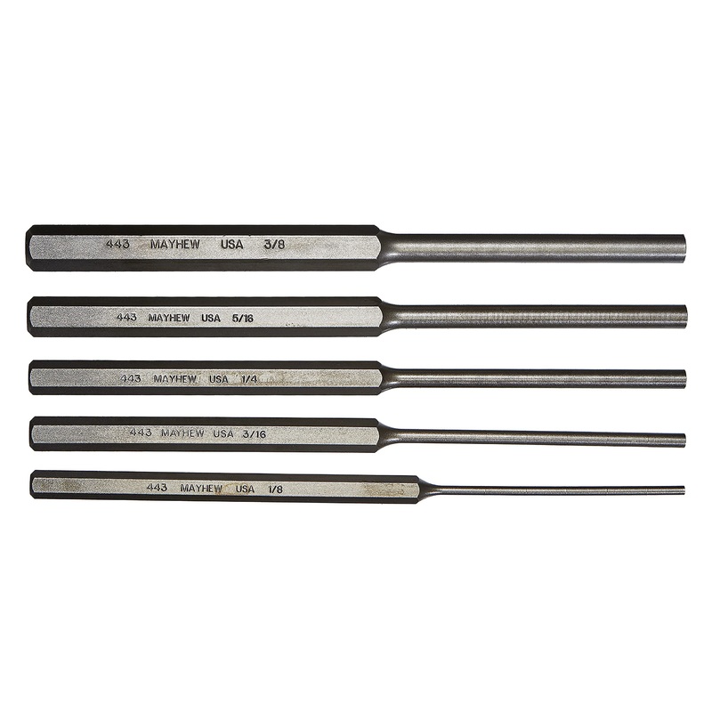 Mayhew Tools | 76065 | Mayhew Select 76065 446-K Long Pin Punch Kit, 5-Piece