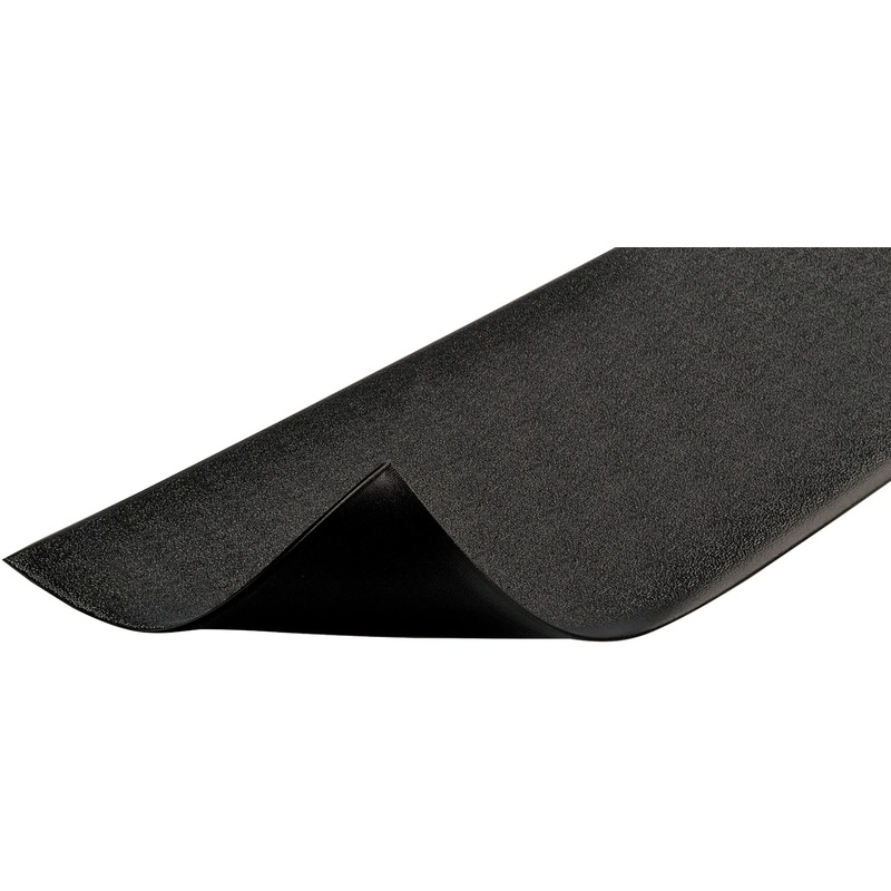 Notrax 411 Sof-Tred 4' x 60' x 3/8" Anti Fatigue Mat, Enhanced Slip Resistance with Beveled Edges and Pebbled Surface, Ideal for Industrial and Commercial Workplaces, Black, 411R0348BL