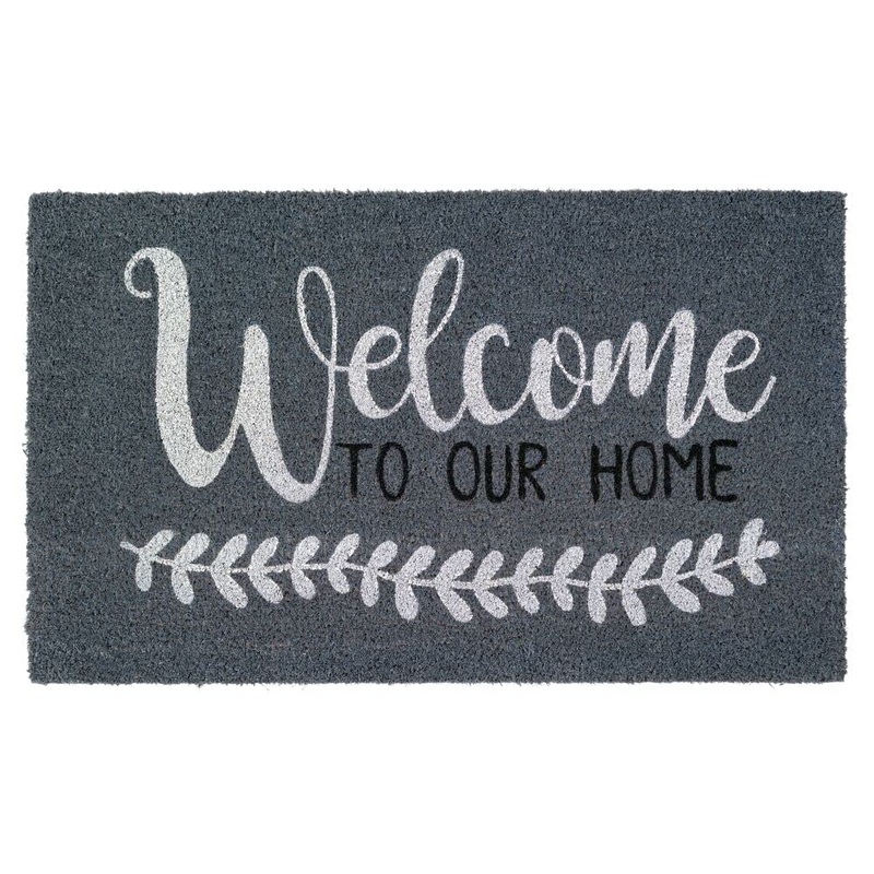 Notrax | C12S1830OH | NoTrax, Welcome to Our Home, Vinyl-Backed Natural Coir Doormat, Entry Mat for Indoor or Outdoor Use, 18"x30", C12 (C12S1830OH)