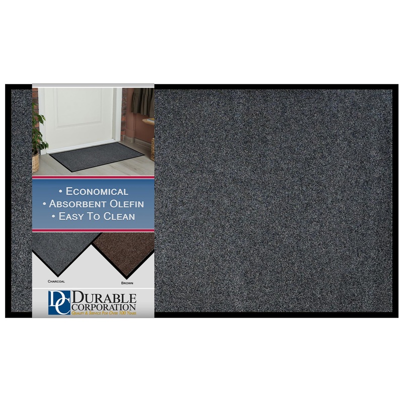 654S34CH Wipe-N-Walk Vinyl Backed Indoor Carpet Entrance Mat, 3' x 4', Charcoal Charcoal 3' x 4' 3' x 4'