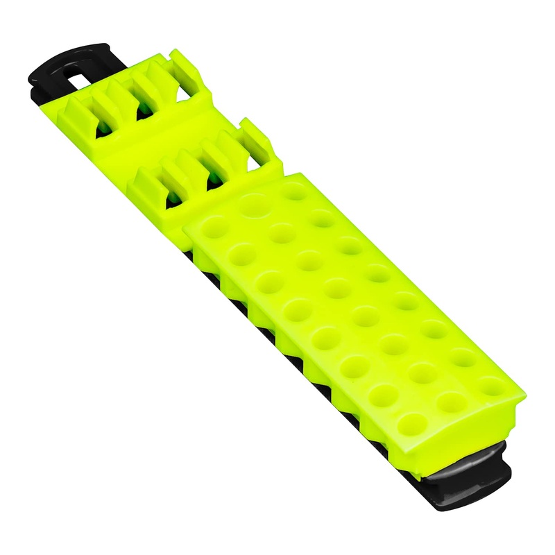 Ernst Manufacturing 30 Tool Magnetic Bit Buddy, 1/4" Hex Bit Holder - Blk/Hi-Viz Black & Hi-viz