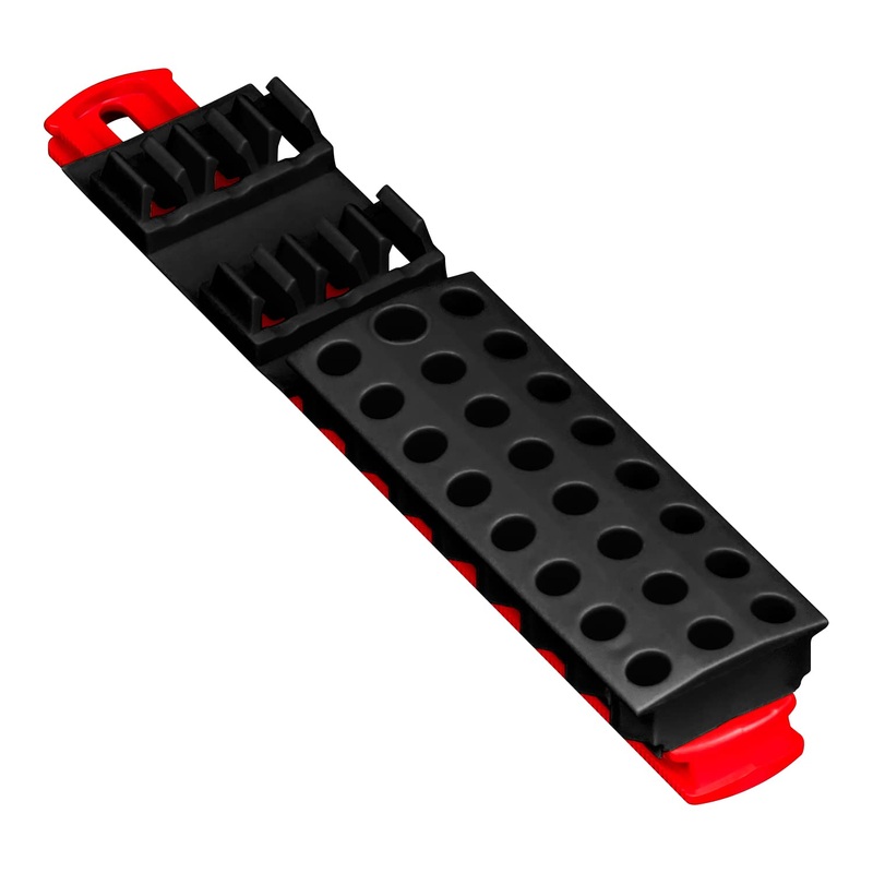 Ernst Manufacturing 30 Tool Magnetic Bit Buddy, 1/4" Hex Bit Holder - Red/Blk Black & Red