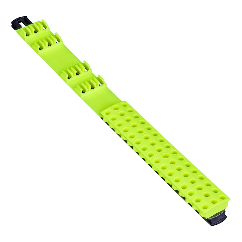 Ernst Manufacturing 60 Tool Bit Bar with Magnetic Base, 1/4" Hex Bit Storage and Organizer for Professionals - Black/Hi-Viz 60 Tool Black & Hi-Viz