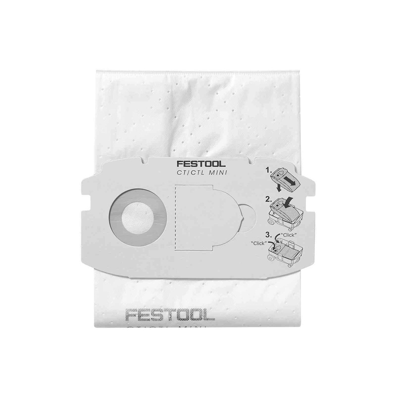 Festool 498410 Self Clean Filter Bag for CT MINI 5 pack