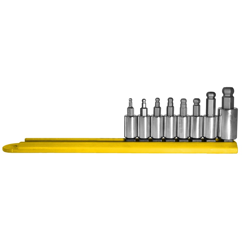 Mayhew Tools 16022 SAE Ball Hex Socket Bit Set, Chrome Plated, 8-Piece Polished Chrome 8-Piece SAE Ball Hex