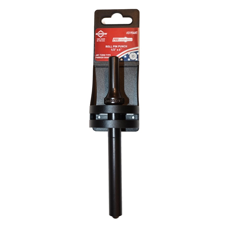 Mayhew Tools 31954HT Pneumatic Roll Pin Punch, 1/2" x 6" Hang Tag, Black Oxide Finish
