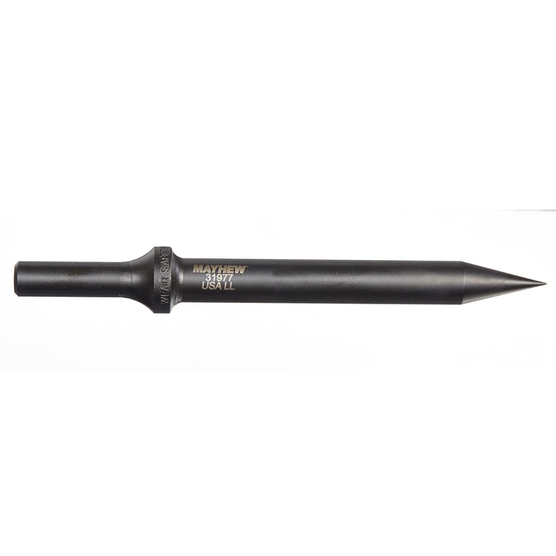 Mayhew Tools 31977 Pneumatic Taper Punch, Sharp Point x 6", Black Oxide Finish