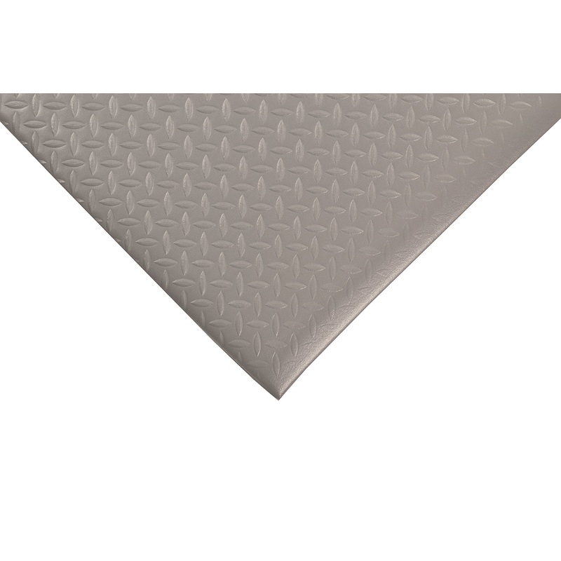 NoTrax 419 Diamond Sof-Tred Safety/Anti-Fatigue Mat with Dyna-Shield PVC Sponge, for Dry Areas, 4' Width x 60' Length x 1/2" Thickness, Gray 4'W x 60'L x 1/2" Thick Gray
