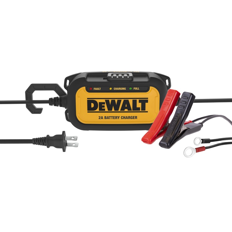 DeWalt DXAEC2 Professional 2 Amp Automotive Battery Charger and Maintainer, Yellow